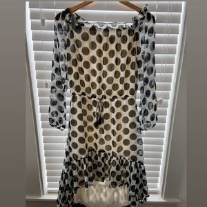 Off the Shoulder Polka Dot Dress